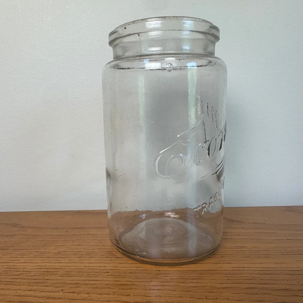 Vintage Kerr Economy Glass Jar Trade Mark Clear Antique Storage‎ Jar